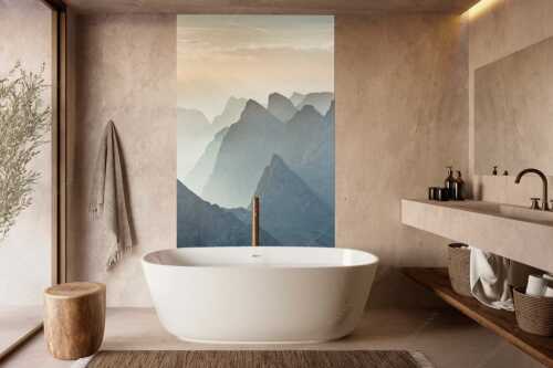 Blick über Moserkarspitze und Lalidererspitze in den Sonnenaufgang - Konturen - Größe ca. 160x240cm, Seitenverhältnis 2:3 - Silhouetten im Karwendel - weitere Infos unter https://www.kriner-weiermann.de