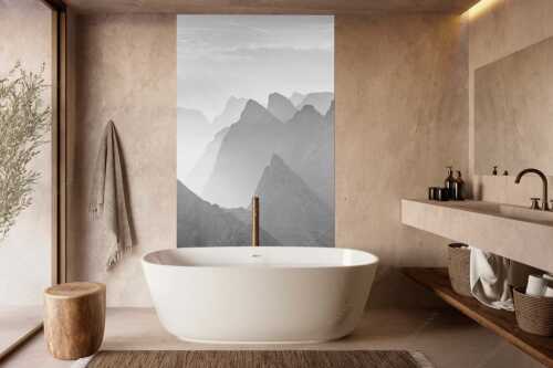 Blick über Moserkarspitze und Lalidererspitze in den Sonnenaufgang - Konturen - Größe ca. 160x240cm, Seitenverhältnis 2:3 - Silhouetten im Karwendel - weitere Infos unter https://www.kriner-weiermann.de