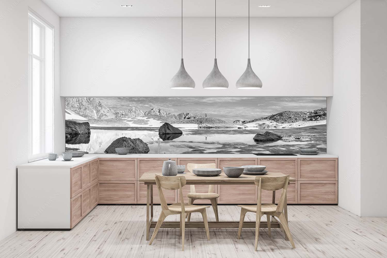 Morgens im Soierngebirge mit Blick zur Schöttlkarspitze - Kraftakt - Größe ca. 400x100cm, Seitenverhältnis 4:1 - Handstand im Soierngebirge - weitere Infos unter https://www.kriner-weiermann.de