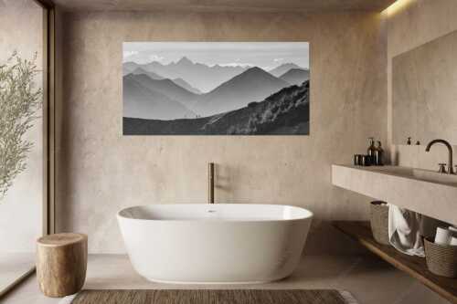 Eine Wanderung im Estergebirge mit Blick über Ammergebirge zu den Allgäuer Alpen - Kraftort II - Größe ca. 180x90cm, Seitenverhältnis 2:1 - Wanderung mit Panorama - weitere Infos unter https://www.kriner-weiermann.de