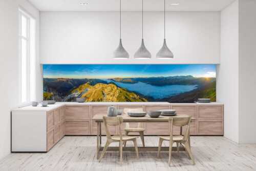 Blick über Kramer und Nebelmeer im Loisachtal - Kramer über Nebelmeer - Größe ca. 400x100cm, Seitenverhältnis 4:1 - Loisachtal im Nebel - weitere Infos unter https://www.kriner-weiermann.de