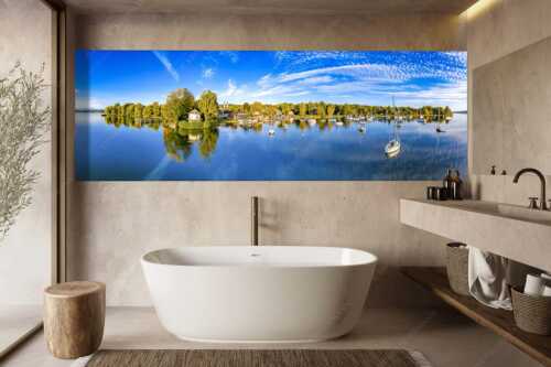 Hafen in Tutzing am Starnberger See - Leinen los - Größe ca. 300x100cm, Seitenverhältnis 3:1 - Tutzing am Starnberger See - weitere Infos unter https://www.kriner-weiermann.de