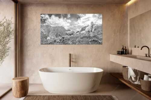 Bergschafe auf Herbstweide am Stuiben im Wettersteingebirge - Letzte Hochweide - Größe ca. 180x90cm, Seitenverhältnis 2:1 - Bergschafe am Stuiben im Wetterstein - weitere Infos unter https://www.kriner-weiermann.de