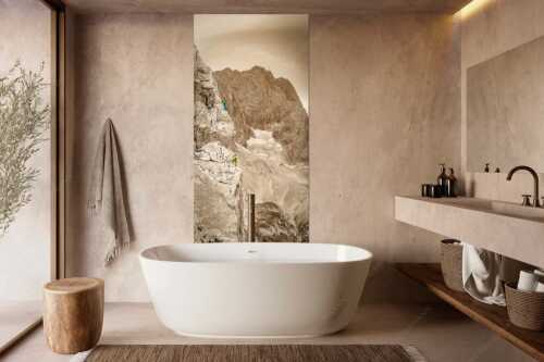 Klettern am Höllentorkopf mit Höllental und Zugspitze im Hintergrund - Letzte Seillänge - Größe ca. 100x200cm, Seitenverhältnis 1:2 - Klettern am Höllentorkopf im Wetterstein - weitere Infos unter https://www.kriner-weiermann.de