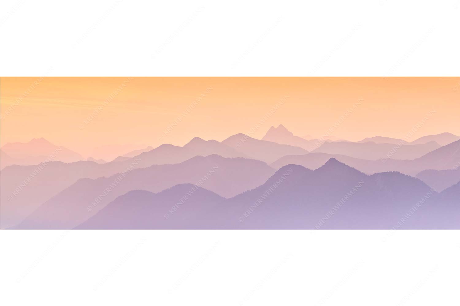 Linien – Seitenverhältnis 3:1 — Silhouetten im Soierngebirge Blick über den Wank in die Morgendämmerung