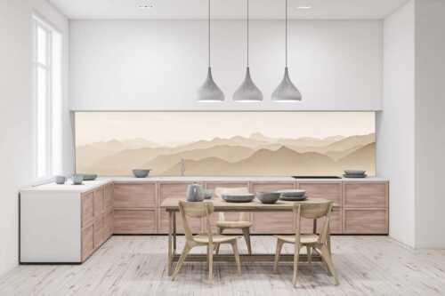 Blick über den Wank in die Morgendämmerung - Linien - Größe ca. 400x100cm, Seitenverhältnis 4:1 - Silhouetten im Soierngebirge - weitere Infos unter https://www.kriner-weiermann.de