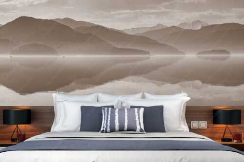 Zu allen Jahreszeiten kann man beeindruckende Stimmungen am Walchensee erleben - Morgenblau - Größe ca. 350x140cm, Seitenverhältnis 2,5:1 - Morgenstimmung am Walchensee - weitere Infos unter https://www.kriner-weiermann.de