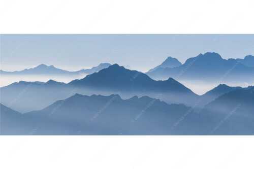 Klar und deutlich trennen sich die Bergketten von Soiern- und Karwendelgebirge - Morgenschnitt - Seitenverhältnis 2,5:1 - Silhouetten im Karwendel - weitere Infos unter https://www.kriner-weiermann.de