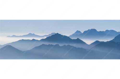 Klar und deutlich trennen sich die Bergketten von Soiern- und Karwendelgebirge - Morgenschnitt - Seitenverhältnis 3:1 - Silhouetten im Karwendel - weitere Infos unter https://www.kriner-weiermann.de