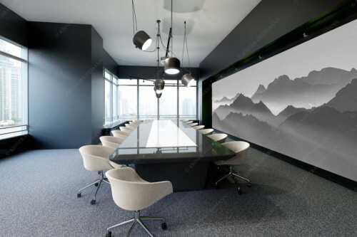 Klar und deutlich trennen sich die Bergketten von Soiern- und Karwendelgebirge - Morgenschnitt - Größe ca. 600x200cm, Seitenverhältnis 3:1 - Silhouetten im Karwendel - weitere Infos unter https://www.kriner-weiermann.de