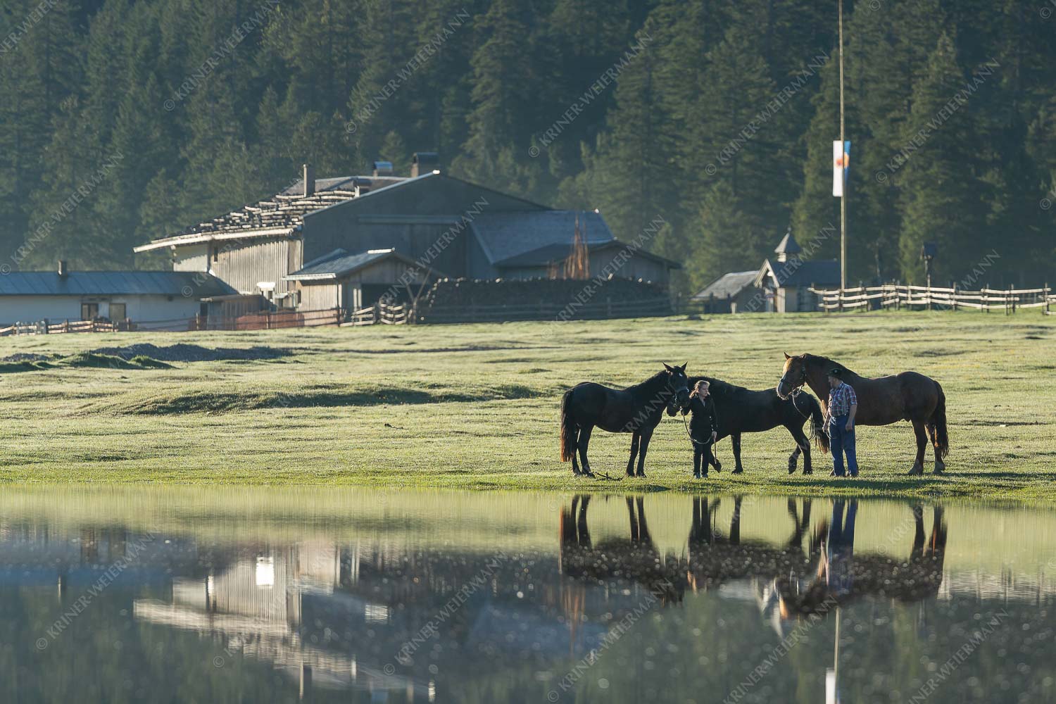 Nach dem Regen – Seitenverhältnis 3:2 — See an der Esterbergalm Nach langen Regenfällen bildet sich ein froßer See am Hochplateau der Esterbergalm