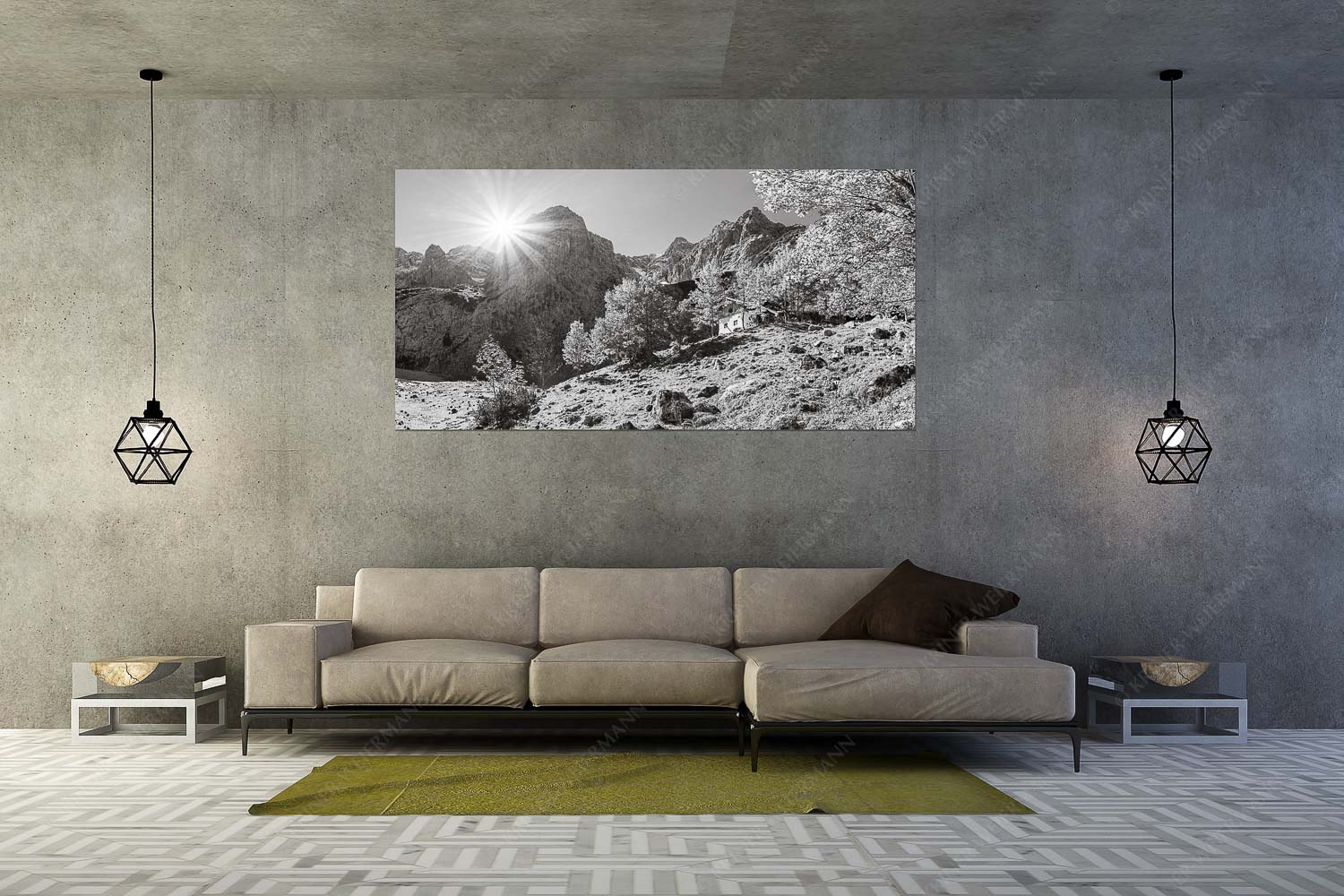 Oberreintal – Größe ca. 200x100cm, Seitenverhältnis 2:1 — Herbst an der Oberreintalhütte Herbstfärbung an der Oberreintalhütte mit Sonnenuntergang am Oberreintalturm im Wetterstein - Oberreintal - Größe ca. 200x100cm, Seitenverhältnis 2:1 - Herbst an der Oberreintalhütte - weitere Infos unter https://www.kriner-weiermann.de
