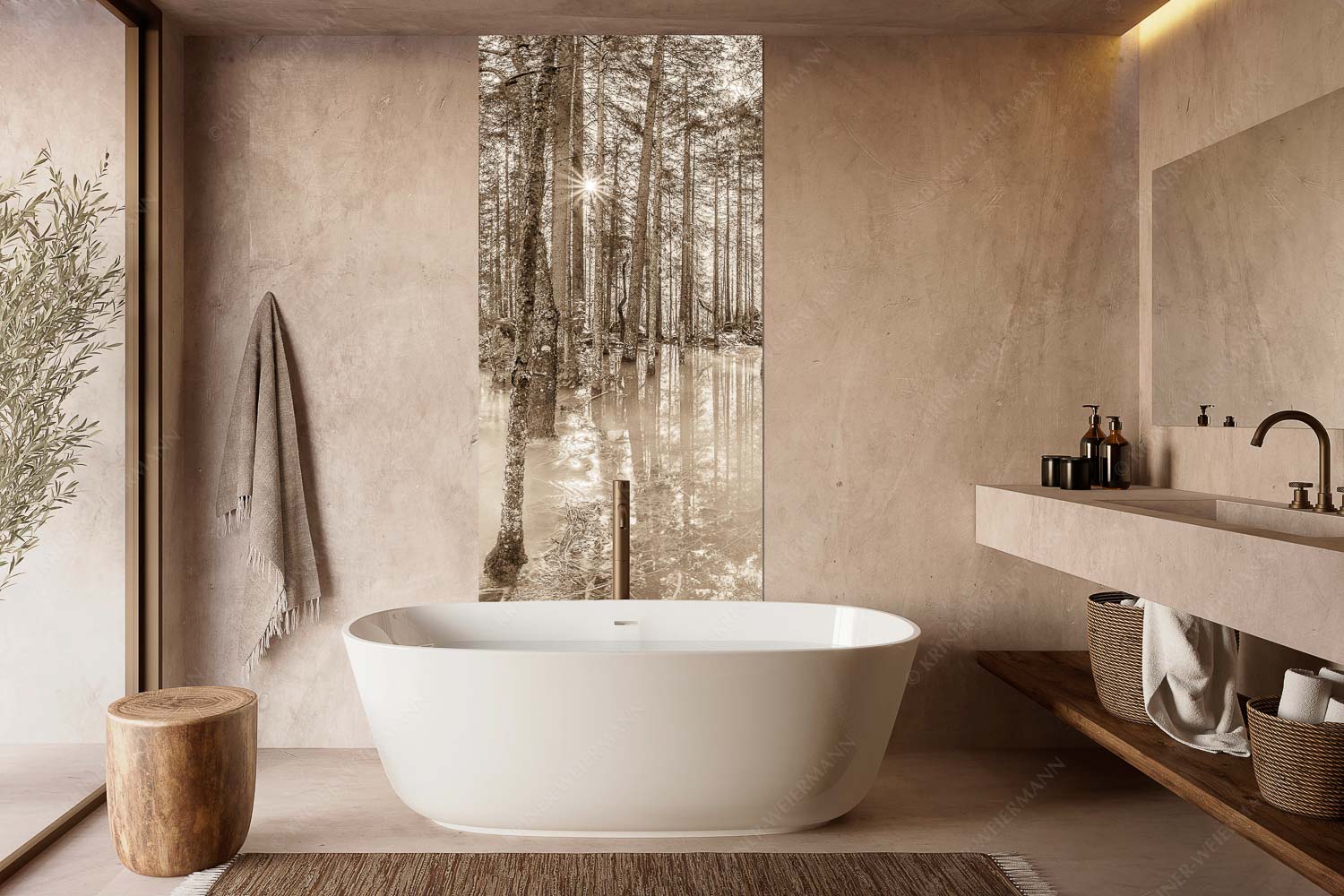 Partnachmangroven – Größe ca. 100x200cm, Seitenverhältnis 1:2 — Wald Überschwemmung Überschwemmte Waldflächen an der Partnach im Reintal im Wettersteingebirge - Partnachmangroven - Größe ca. 100x200cm, Seitenverhältnis 1:2 - Wald Überschwemmung - weitere Infos unter https://www.kriner-weiermann.de