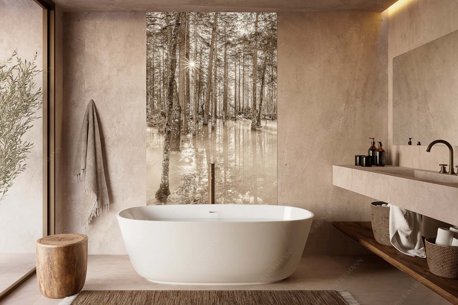 Partnachmangroven – Größe ca. 160x240cm, Seitenverhältnis 2:3 — Wald Überschwemmung Überschwemmte Waldflächen an der Partnach im Reintal im Wettersteingebirge - Partnachmangroven - Größe ca. 160x240cm, Seitenverhältnis 2:3 - Wald Überschwemmung - weitere Infos unter https://www.kriner-weiermann.de