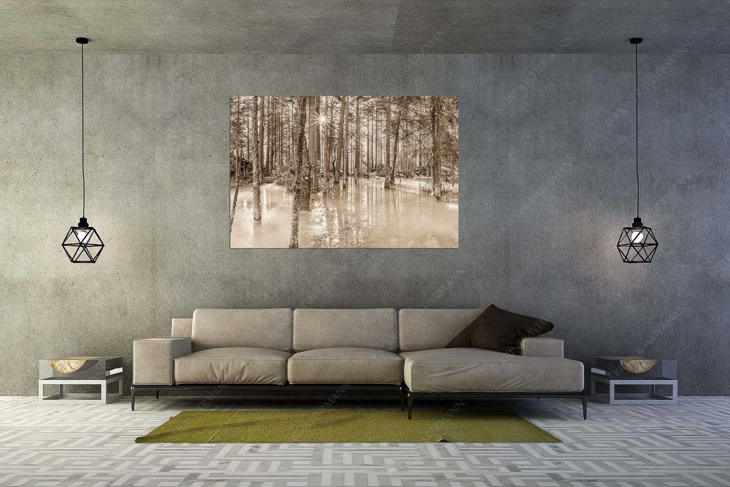 Partnachmangroven – Größe ca. 180x120cm, Seitenverhältnis 3:2 — Wald Überschwemmung Überschwemmte Waldflächen an der Partnach im Reintal im Wettersteingebirge - Partnachmangroven - Größe ca. 180x120cm, Seitenverhältnis 3:2 - Wald Überschwemmung - weitere Infos unter https://www.kriner-weiermann.de