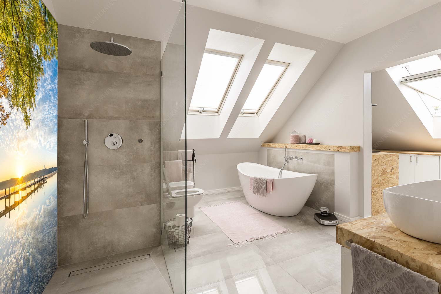 Blick über Starnbergersee in den Sonnenaufgang - Pontile - Größe ca. 150x225cm, Seitenverhältnis 2:3 - Steg am Starnbergersee - weitere Infos unter https://www.kriner-weiermann.de