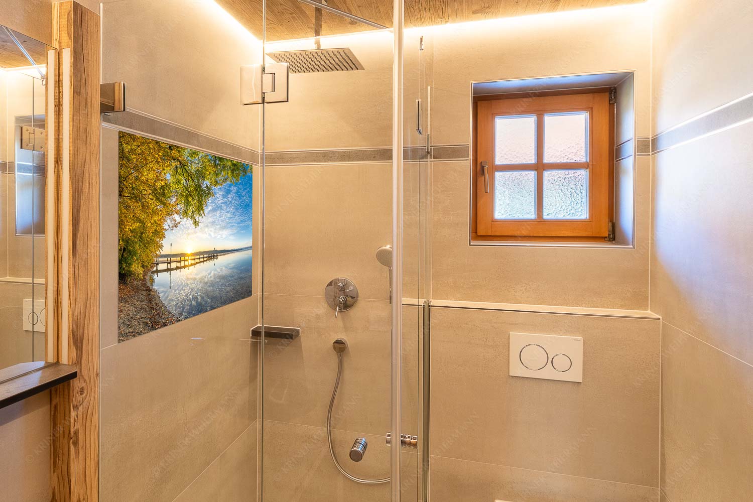 Blick über Starnbergersee in den Sonnenaufgang - Pontile - Größe ca. 120x80cm, Seitenverhältnis 3:2 - Steg am Starnbergersee - weitere Infos unter https://www.kriner-weiermann.de