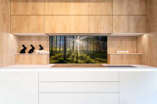 Herbstlicher Wald bei Fall - Prisma - Größe ca. 120x60cm, Seitenverhältnis 2:1 - Streiflicht im Wald - weitere Infos unter https://www.kriner-weiermann.de