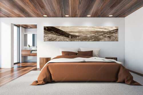 Blick über den Walchensee in die Bayrischen Voralpen - Rauskommen - Größe ca. 300x60cm, Seitenverhältnis 5:1 - Berwanderung am Simetsberg mit Walchensee - weitere Infos unter https://www.kriner-weiermann.de