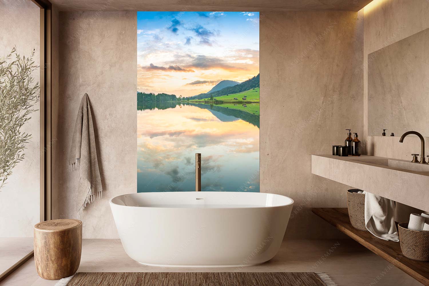 Ruhige Wasser – Größe ca. 160x240cm, Seitenverhältnis 2:3 — Geroldsee mit Wank Blick über den Geroldsee in den Sonnenuntergang am Estergebirge - Ruhige Wasser - Größe ca. 160x240cm, Seitenverhältnis 2:3 - Geroldsee mit Wank - weitere Infos unter https://www.kriner-weiermann.de