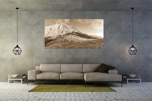 Jungvieh auf der Sommerweide im Wettersteingebirge - Ruhige Weide - Größe ca. 200x100cm, Seitenverhältnis 2:1 - Almbetrieb im Wettersteingebirge - weitere Infos unter https://www.kriner-weiermann.de