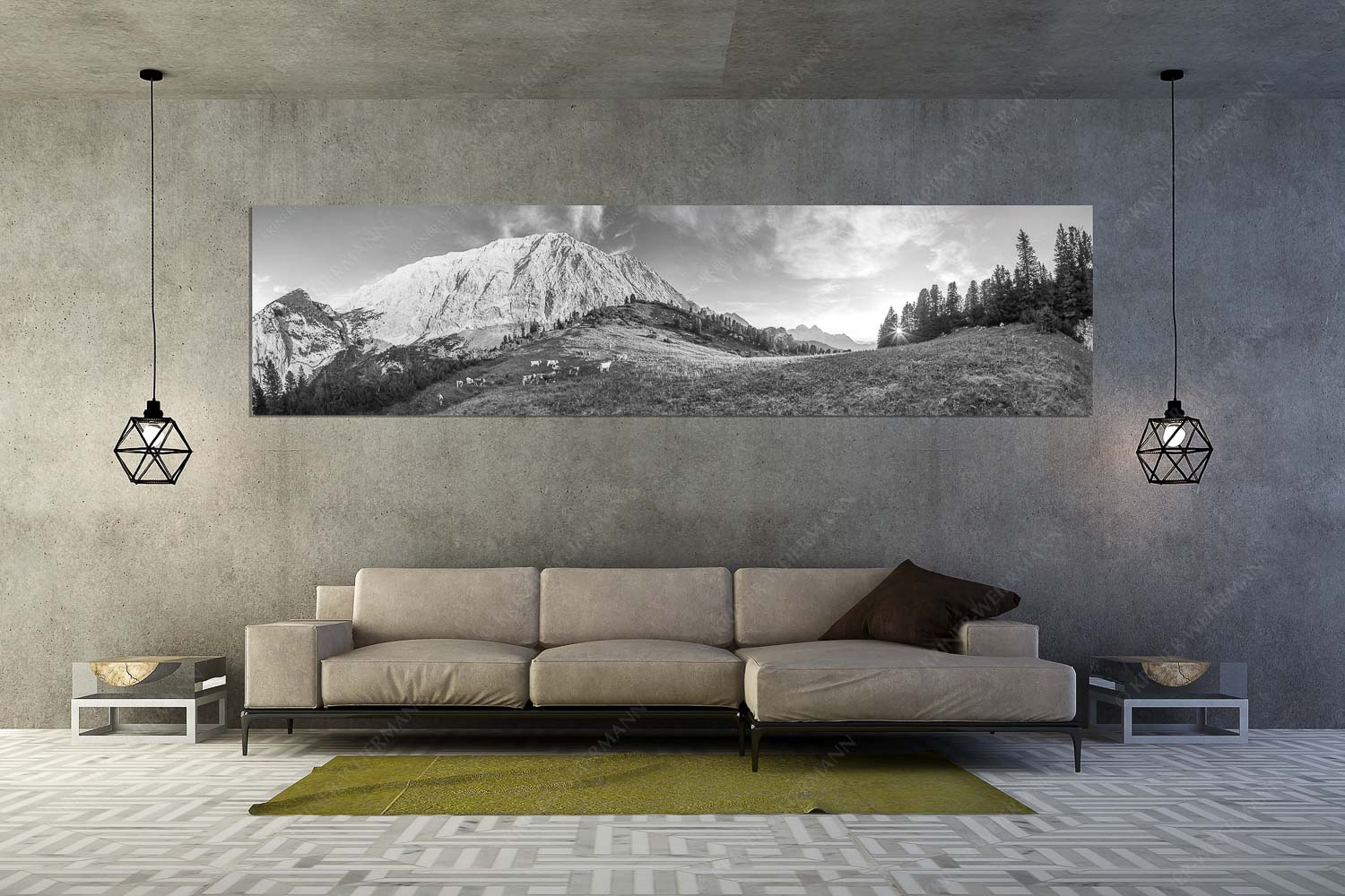 Ruhige Weide – Größe ca. 320x80cm, Seitenverhältnis 4:1 — Almbetrieb im Wettersteingebirge Jungvieh auf der Sommerweide im Wettersteingebirge - Ruhige Weide - Größe ca. 320x80cm, Seitenverhältnis 4:1 - Almbetrieb im Wettersteingebirge - weitere Infos unter https://www.kriner-weiermann.de