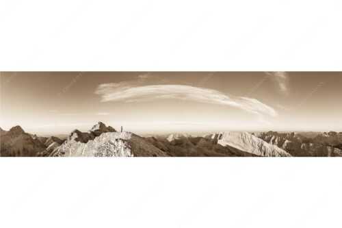 Blick von Sägezahn zur den Sonnenspitzen im Karwendelgebirge - Sägezahn - Seitenverhältnis 4:1 - Kaltwasserkarspitze im Karwendel - weitere Infos unter https://www.kriner-weiermann.de