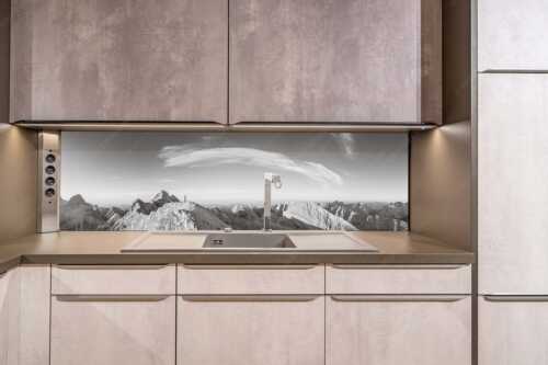 Blick von Sägezahn zur den Sonnenspitzen im Karwendelgebirge - Sägezahn - Größe ca. 200x50cm, Seitenverhältnis ca: 4:1 - Kaltwasserkarspitze im Karwendel - weitere Infos unter https://www.kriner-weiermann.de