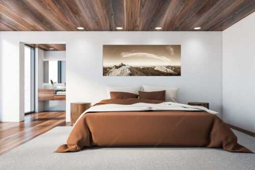 Blick von Sägezahn zur den Sonnenspitzen im Karwendelgebirge - Sägezahn - Größe ca. 200x80cm, Seitenverhältnis 2,5:1 - Kaltwasserkarspitze im Karwendel - weitere Infos unter https://www.kriner-weiermann.de