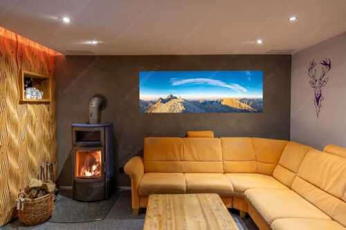 Blick von Sägezahn zur den Sonnenspitzen im Karwendelgebirge - Sägezahn - Größe ca. 180x60cm, Seitenverhältnis 3:1 - Kaltwasserkarspitze im Karwendel - weitere Infos unter https://www.kriner-weiermann.de
