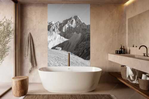 Bergschafe an der Erinnerungshütte mit Oberreintalschrofen und Scharnitzspitze im Wettersteingebirge - Scharnitzjoch - Größe ca. 160x240cm, Seitenverhältnis 2:3 - Schafe mit Erinnerungshütte im Wetterstein - weitere Infos unter https://www.kriner-weiermann.de