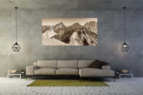 Bergschafe an der Erinnerungshütte mit Oberreintalschrofen und Scharnitzspitze im Wettersteingebirge - Scharnitzjoch - Größe ca. 200x100cm, Seitenverhältnis 2:1 - Schafe mit Erinnerungshütte im Wetterstein - weitere Infos unter https://www.kriner-weiermann.de