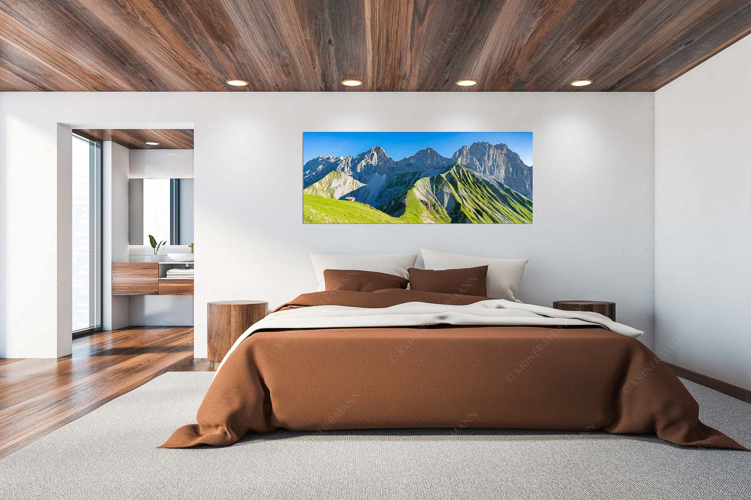 Bergschafe an der Erinnerungshütte mit Oberreintalschrofen und Scharnitzspitze im Wettersteingebirge - Scharnitzjoch - Größe ca. 200x80cm, Seitenverhältnis 2,5:1 - Schafe mit Erinnerungshütte im Wetterstein - weitere Infos unter https://www.kriner-weiermann.de