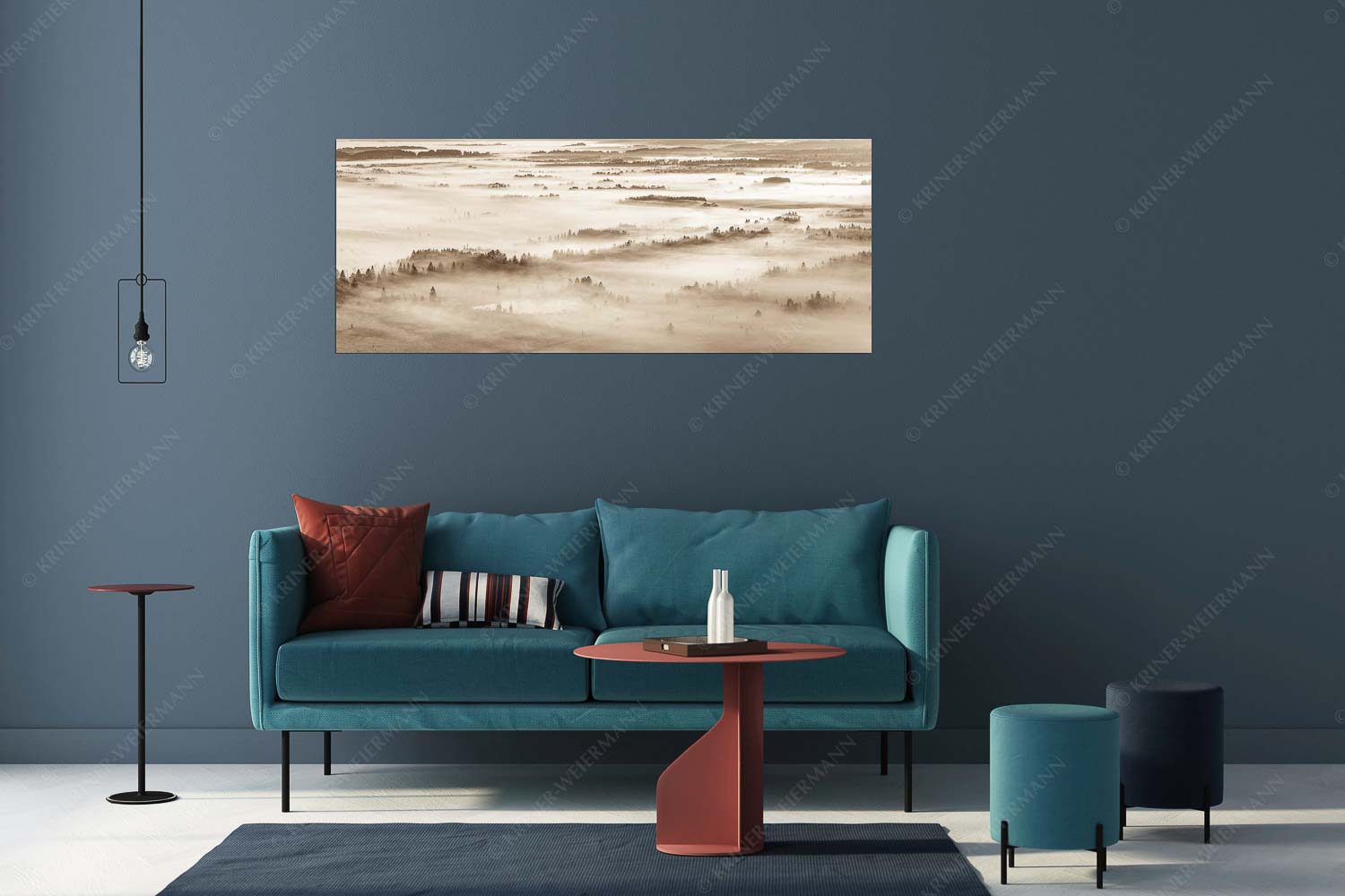 Nebelstimmung im Kochlermoos - Schleiergewand - Größe ca. 175x70cm, Seitenverhältnis 2,5:1 - Morgenstimmung bei Kochel - weitere Infos unter https://www.kriner-weiermann.de