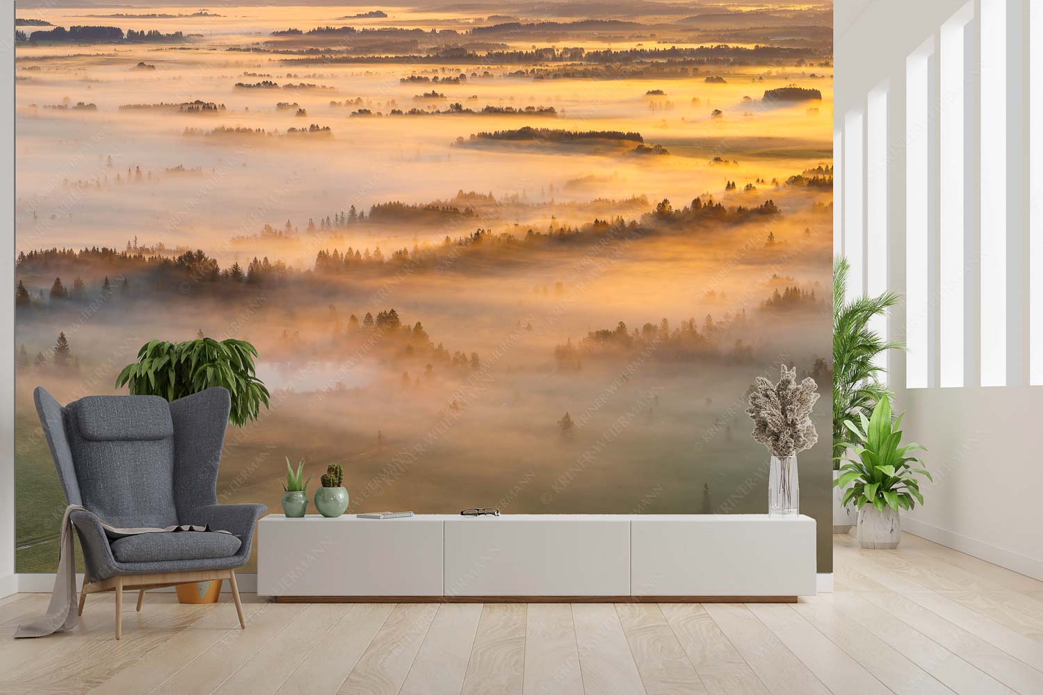 Schleiergewand – Größe ca. 300x200cm, Seitenverhältnis 3:2 — Morgenstimmung bei Kochel Nebelstimmung im Kochlermoos - Schleiergewand - Größe ca. 300x200cm, Seitenverhältnis 3:2 - Morgenstimmung bei Kochel - weitere Infos unter https://www.kriner-weiermann.de