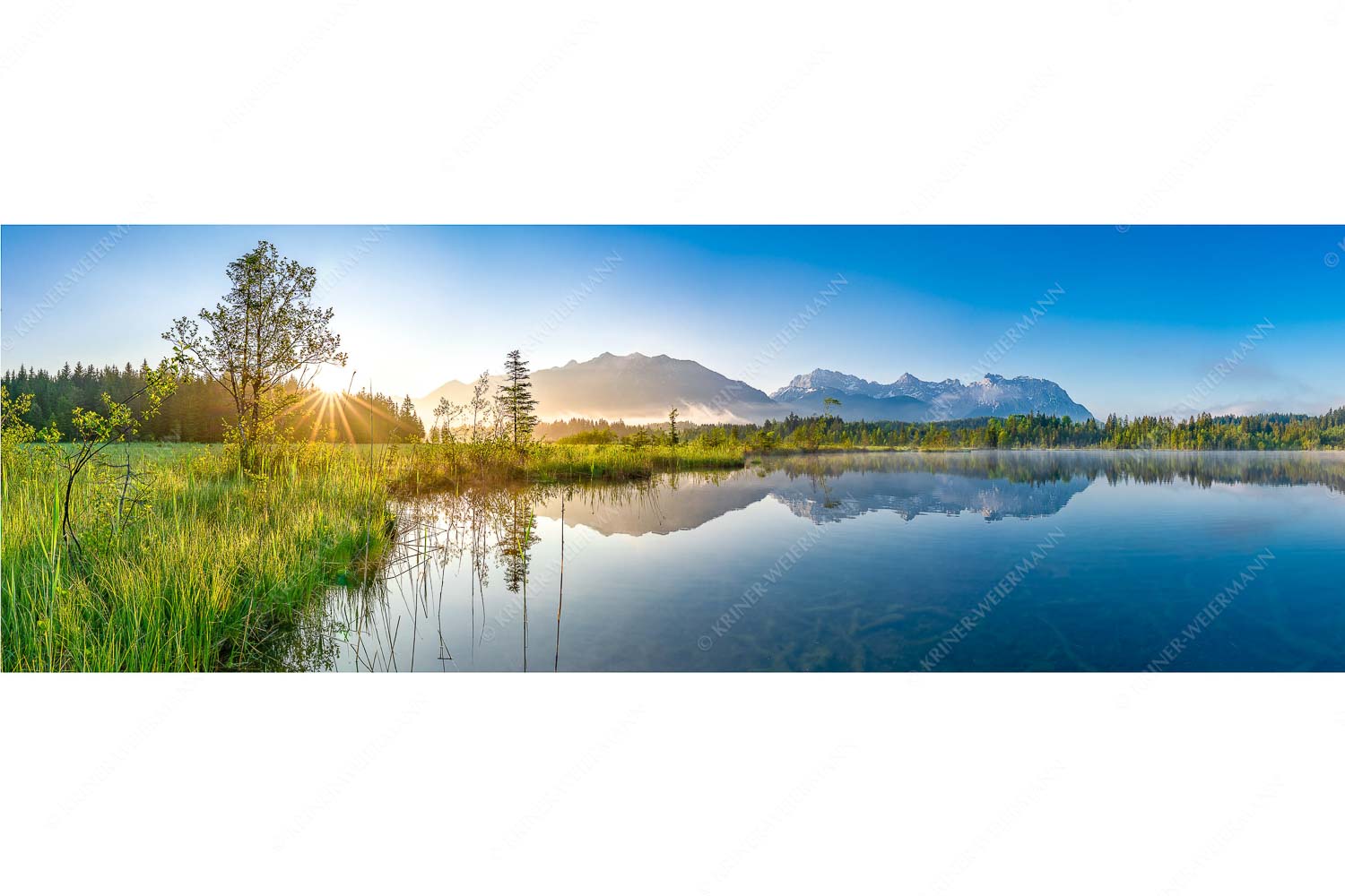 Sonnenaufgang am Barmsee mit Soiern- und Karwendelgebirge