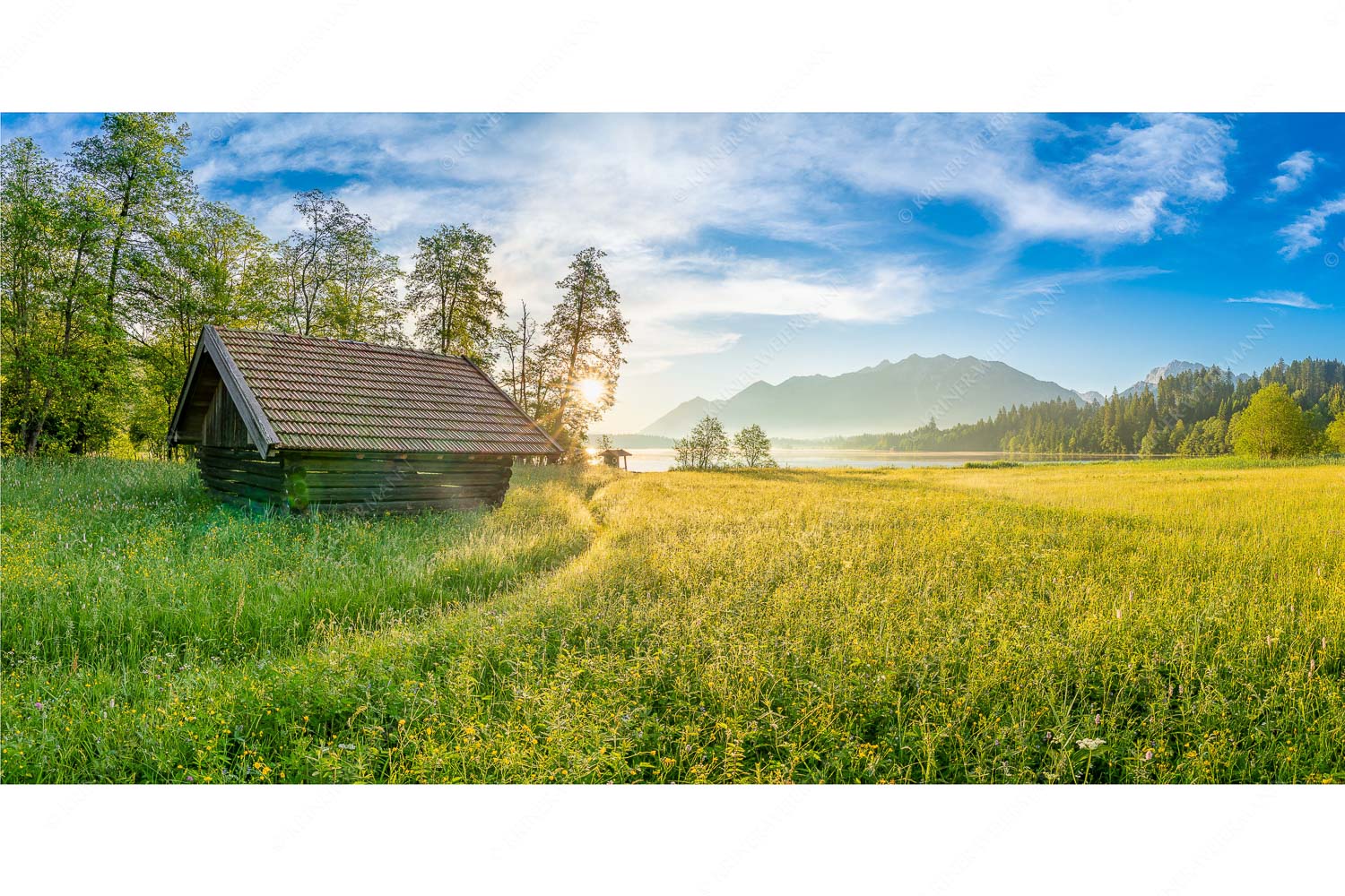 Blick übern Barmsee in den Sonnenaufgang