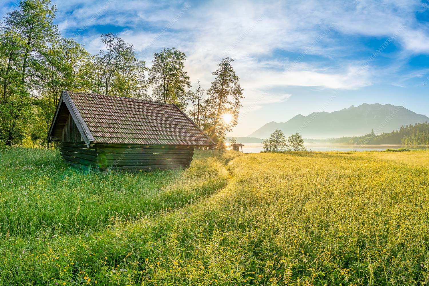 Blick übern Barmsee in den Sonnenaufgang
