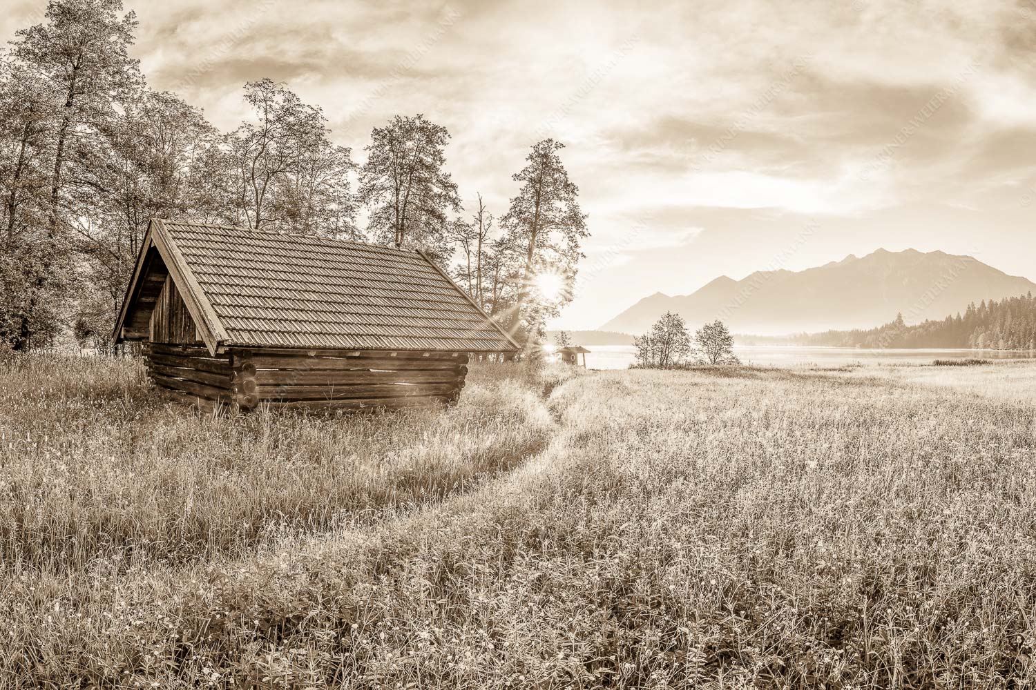 Blick übern Barmsee in den Sonnenaufgang