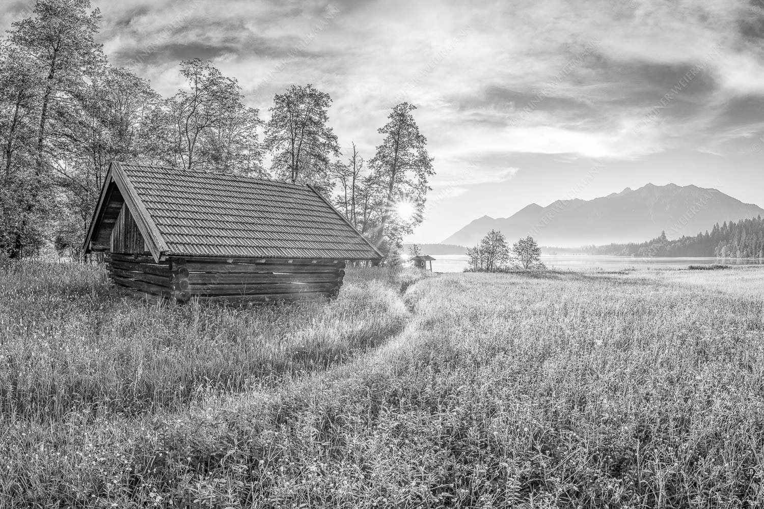 Blick übern Barmsee in den Sonnenaufgang