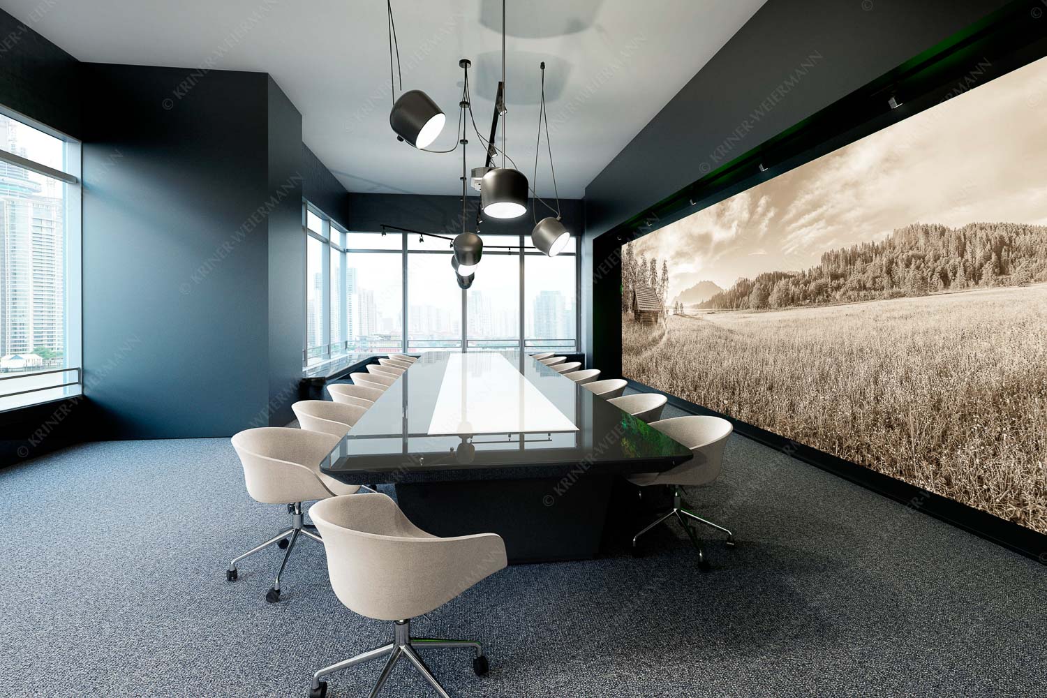 Seewiesen – Größe ca. 600x200cm, Seitenverhältnis 3:1 — Heustadel am Barmsee Blick übern Barmsee in den Sonnenaufgang - Seewiesen - Größe ca. 600x200cm, Seitenverhältnis 3:1 - Heustadel am Barmsee - weitere Infos unter https://www.kriner-weiermann.de