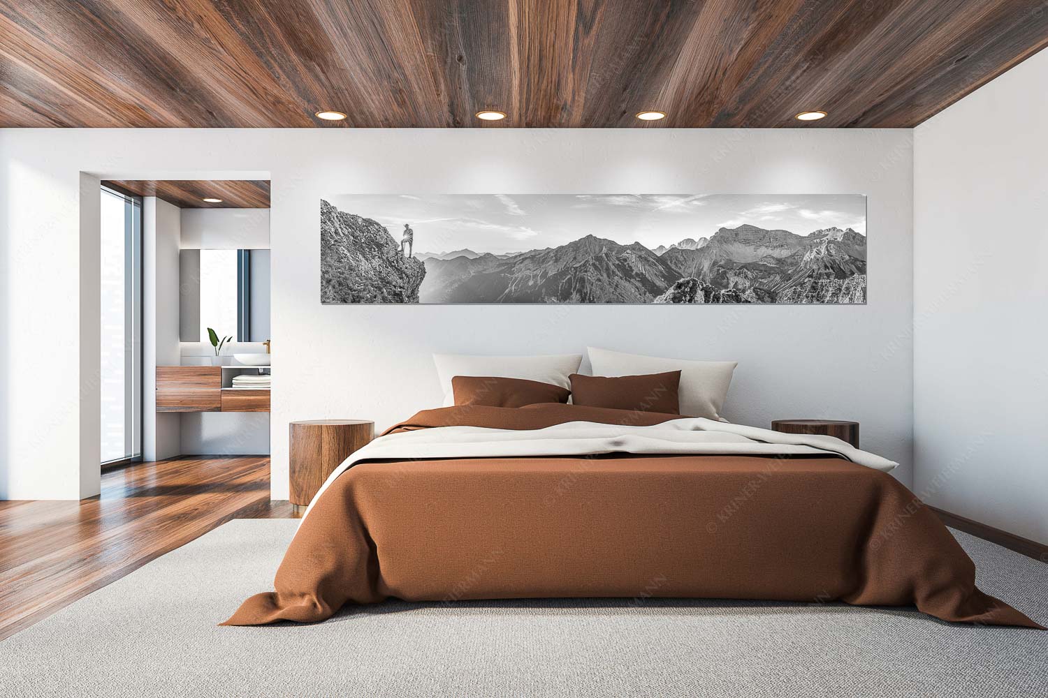 Sei Hoamat – Größe ca. 300x60cm, Seitenverhältnis 5:1 — Historischer Bergsteiger im Soierngebirge Blick beim Sonnenaufgang zur Soiernspitze - Sei Hoamat - Größe ca. 300x60cm, Seitenverhältnis 5:1 - Historischer Bergsteiger im Soierngebirge - weitere Infos unter https://www.kriner-weiermann.de