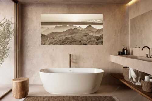 Blick über die Seekarspitze und Zugspitze in den Sonnenuntergang - Separate reality - Größe ca. 180x90cm, Seitenverhältnis 2:1 - Abendstimmung Seekarspitze und Wetterstein - weitere Infos unter https://www.kriner-weiermann.de