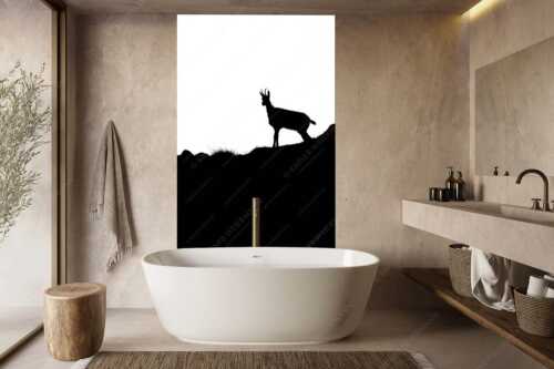 Junge Gams im Karwendelgebirge - sGams - Größe ca. 160x240cm, Seitenverhältnis 2:3 - Silhouette einer Gams - weitere Infos unter https://www.kriner-weiermann.de
