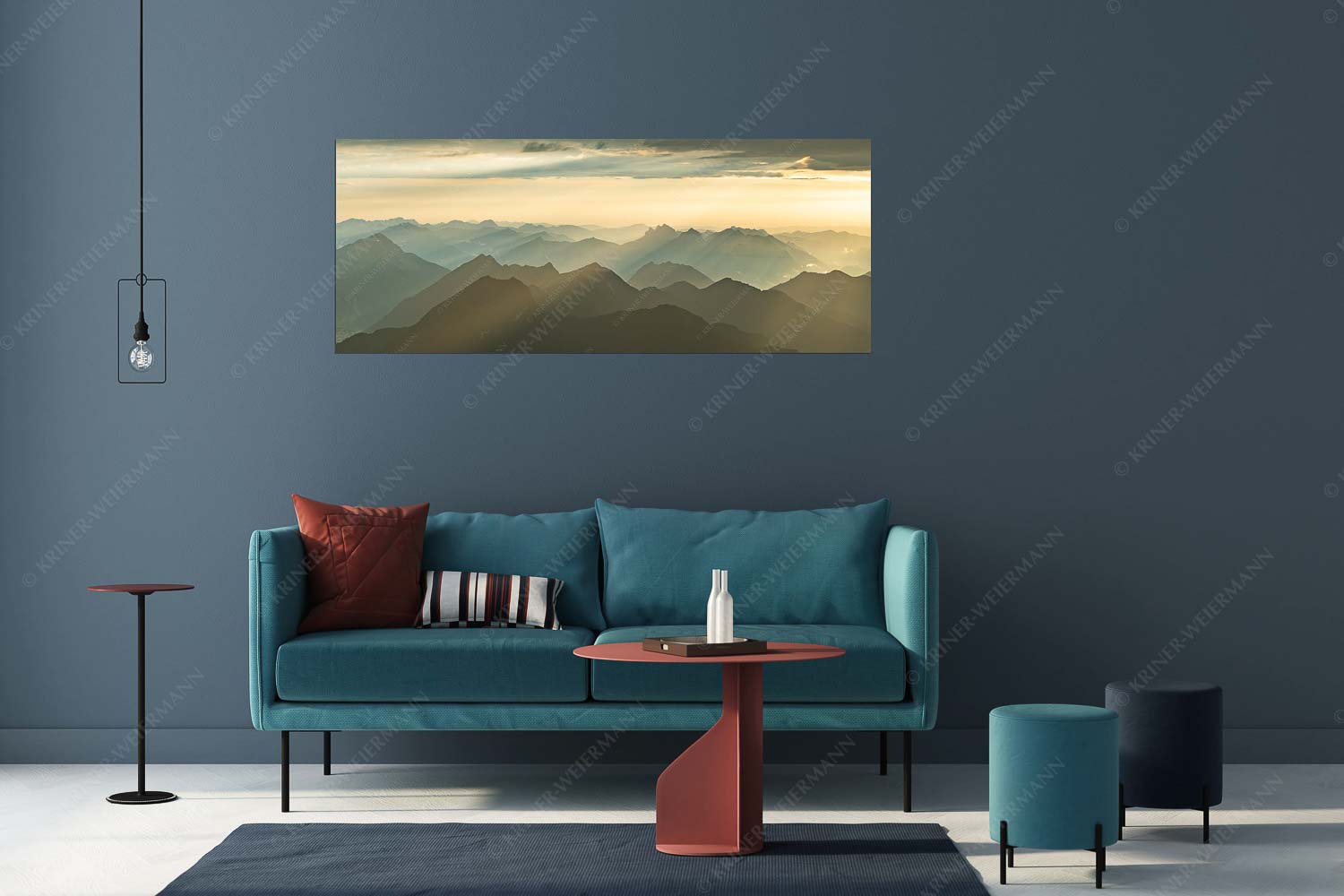 Shining – Wandbild – Größe ca. 175x70cm, Seitenverhältnis 2,5:1 — Silhouetten Abendstimmung auf der Zugspitze Blick von der Zugspitze über Thannheimer Berge in den Sonnenuntergang - Shining - Wandbild - Größe ca. 175x70cm, Seitenverhältnis 2,5:1 - Silhouetten Abendstimmung auf der Zugspitze - weitere Infos unter https://www.kriner-weiermann.de