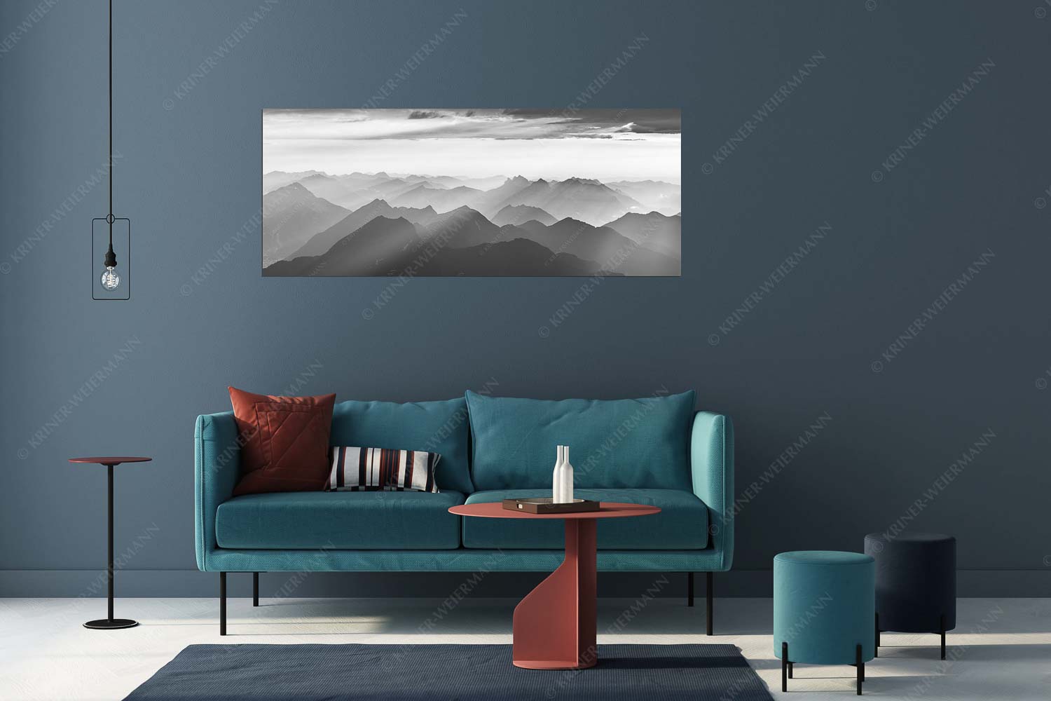 Shining – Wandbild – Größe ca. 175x70cm, Seitenverhältnis 2,5:1 — Silhouetten Abendstimmung auf der Zugspitze Blick von der Zugspitze über Thannheimer Berge in den Sonnenuntergang - Shining - Wandbild - Größe ca. 175x70cm, Seitenverhältnis 2,5:1 - Silhouetten Abendstimmung auf der Zugspitze - weitere Infos unter https://www.kriner-weiermann.de