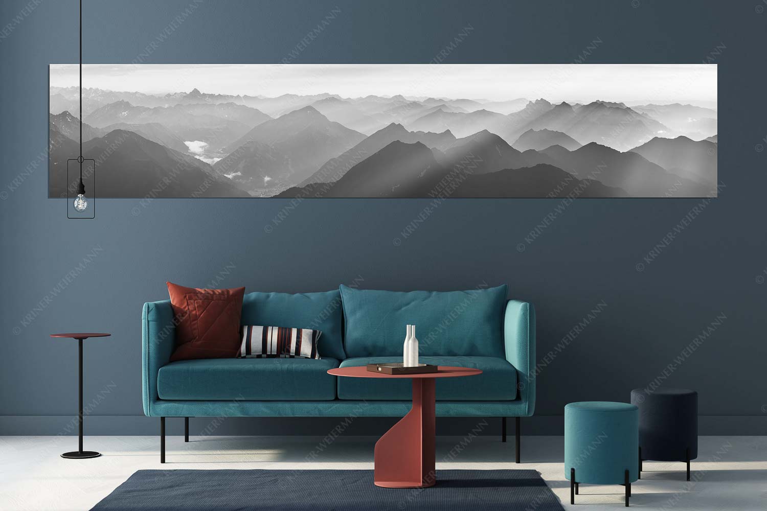 Shining – Wandbild – Größe ca. 350x70cm, Seitenverhältnis 5:1 — Silhouetten Abendstimmung auf der Zugspitze Blick von der Zugspitze über Thannheimer Berge in den Sonnenuntergang - Shining - Wandbild - Größe ca. 350x70cm, Seitenverhältnis 5:1 - Silhouetten Abendstimmung auf der Zugspitze - weitere Infos unter https://www.kriner-weiermann.de