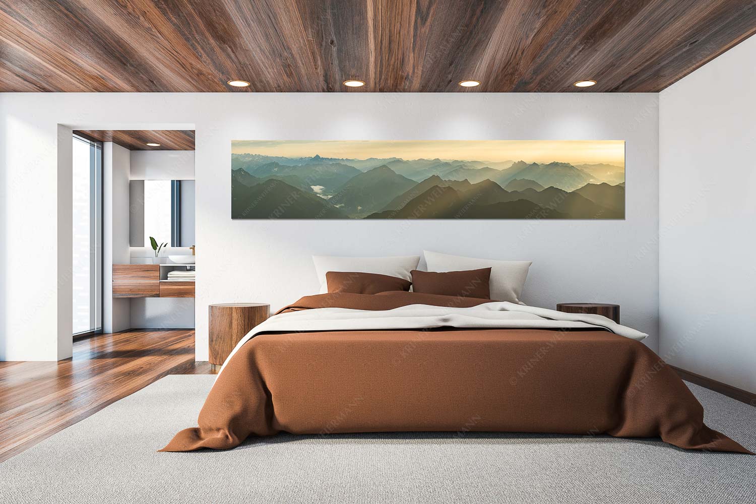 Shining – Wandbild – Größe ca. 300x60cm, Seitenverhältnis 5:1 — Silhouetten Abendstimmung auf der Zugspitze Blick von der Zugspitze über Thannheimer Berge in den Sonnenuntergang - Shining - Wandbild - Größe ca. 300x60cm, Seitenverhältnis 5:1 - Silhouetten Abendstimmung auf der Zugspitze - weitere Infos unter https://www.kriner-weiermann.de