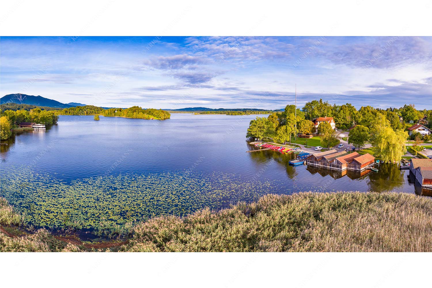 Sicherer Hafen – Seitenverhältnis 2:1 — Seehausen am Staffelsee Blick über den Staffelsee bei Seehausen