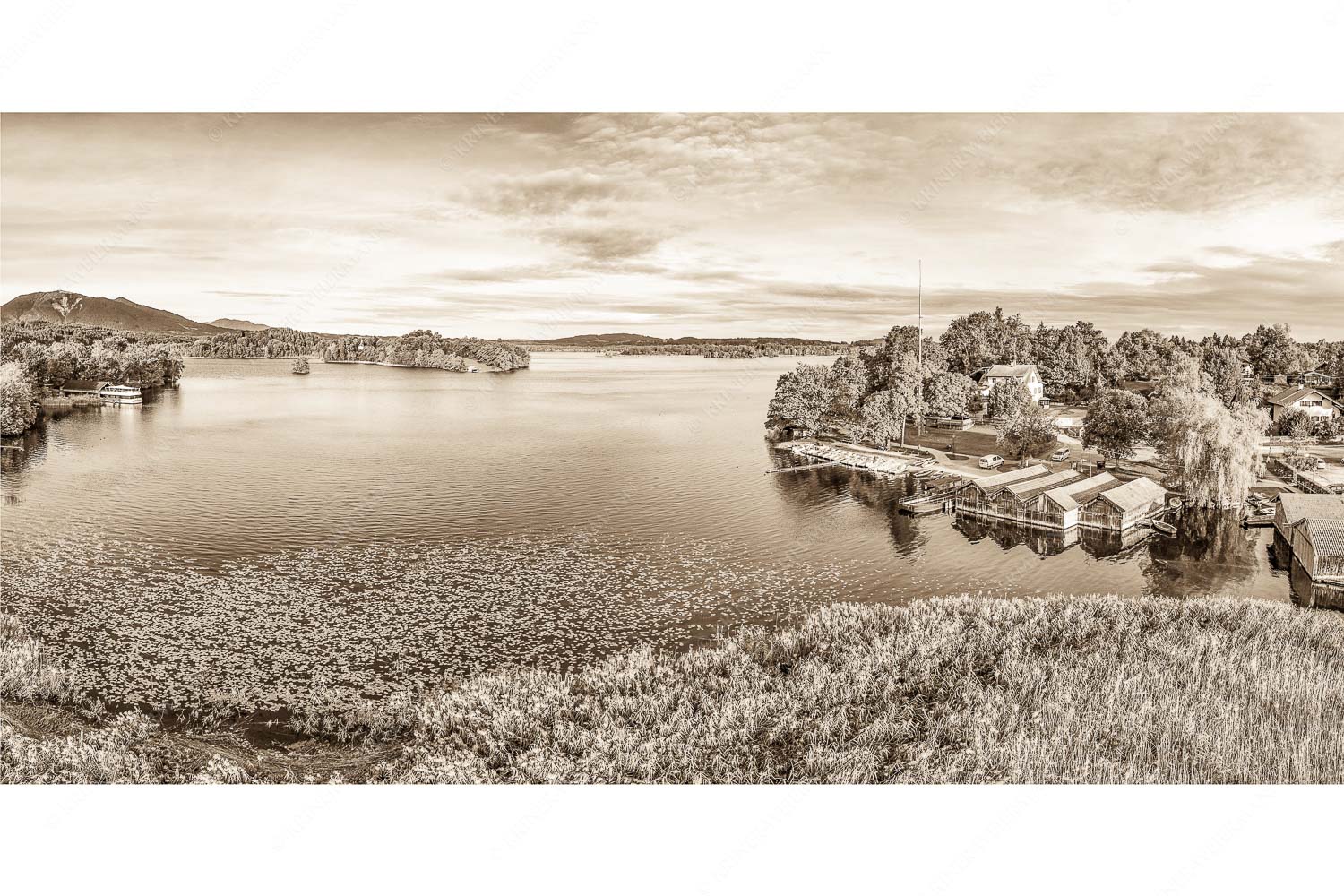 Sicherer Hafen – Seitenverhältnis 2:1 — Seehausen am Staffelsee Blick über den Staffelsee bei Seehausen